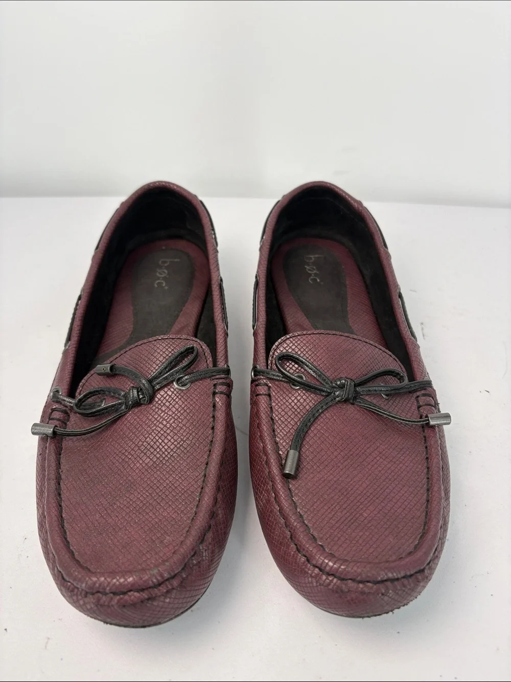 🍎 b.o.c. Burgundy Loafers driving moccasin.